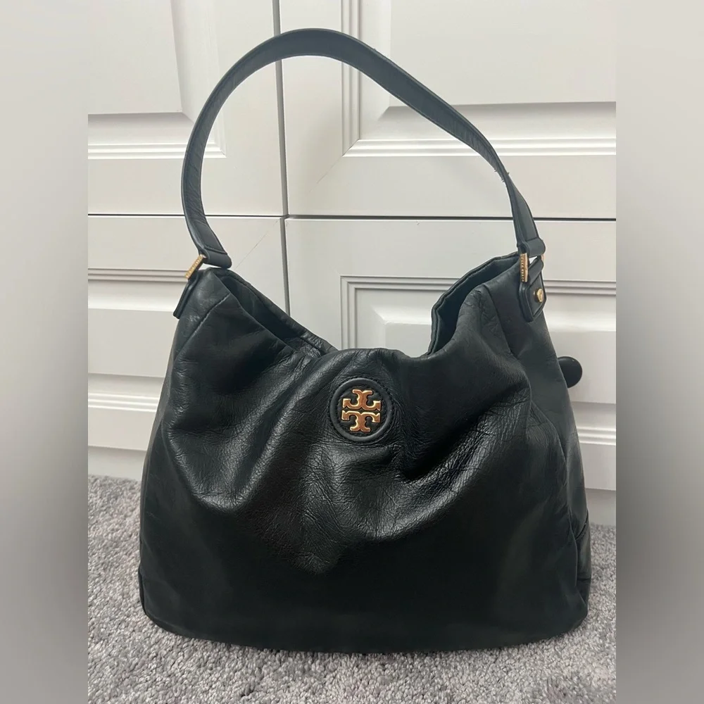 Tory Burch Black Leather Hobo Bag
